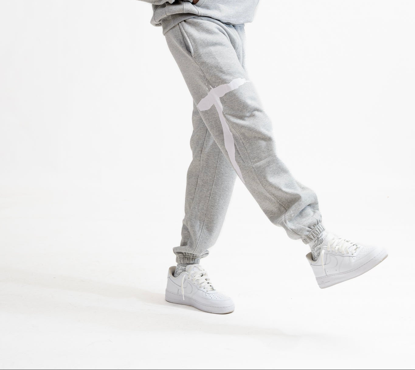 Big T Definition Panel Joggers - Gray/White