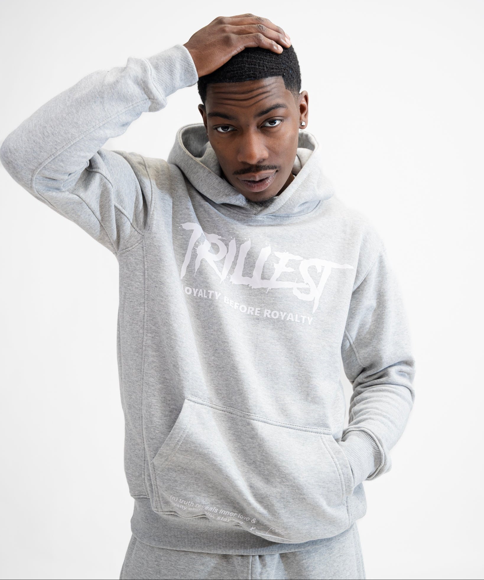 Big T Definition Panel Hoodie - Gray/White