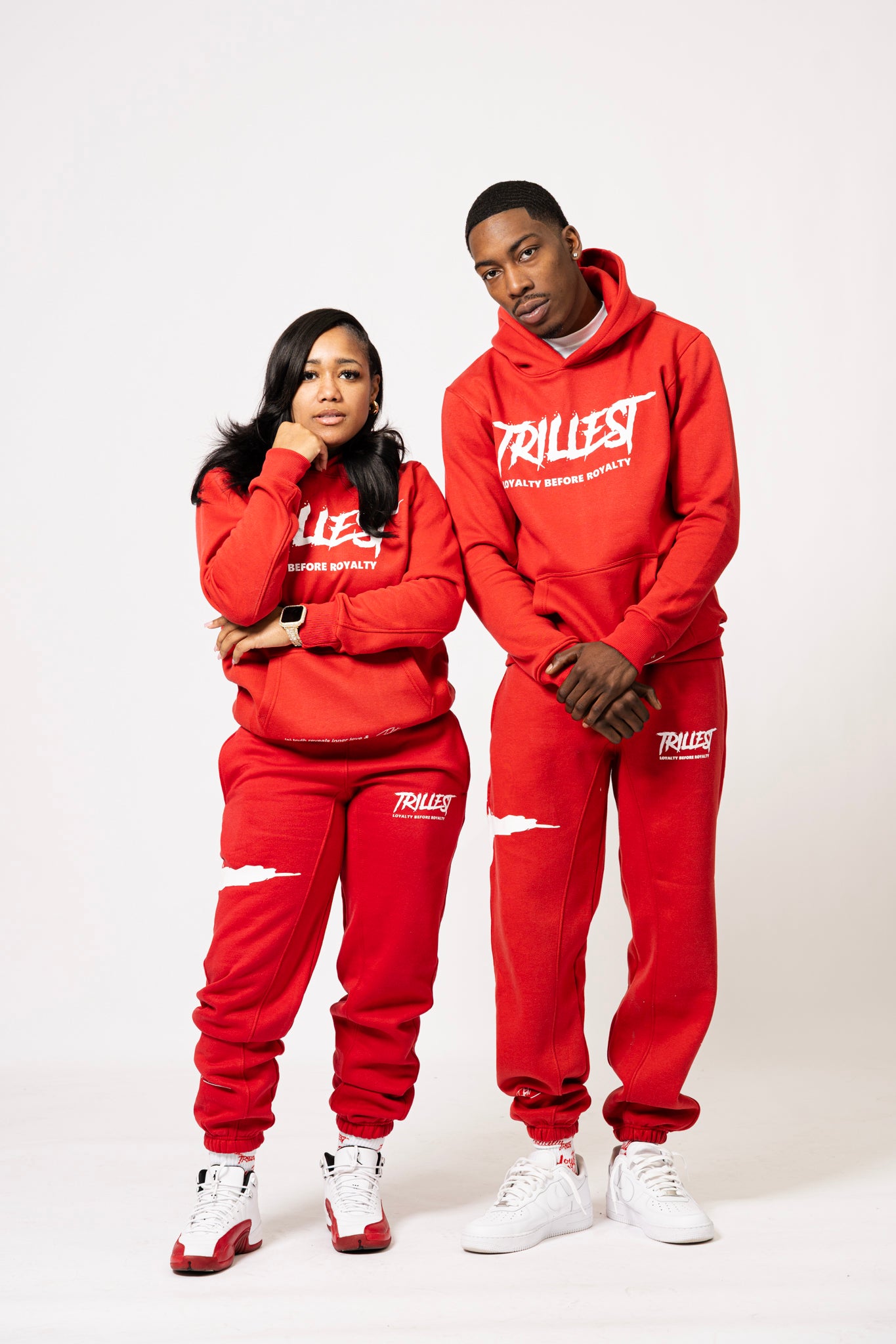 Big T Definition Panel Joggers - Red/White