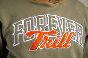 Forever Trill Chenille Patch Hoodie - Olive\Orange