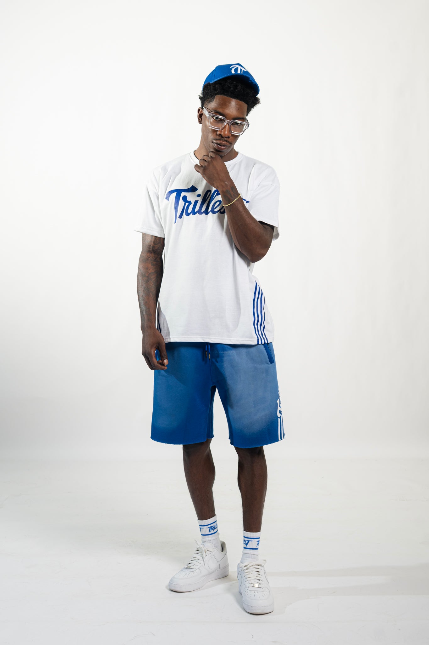 4 Stripes Trillest Tee - White/Royal