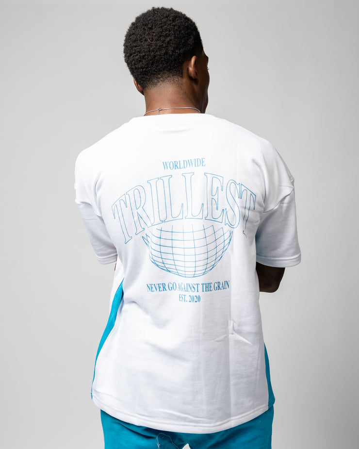 Trillest Worldwide Oversize Tee - White\Deep Teal