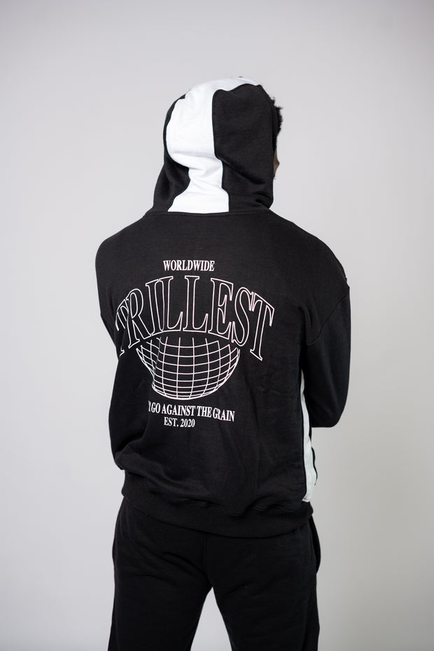 Trillest Worldwide Zip Up Jacket - Black\White