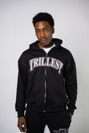 Trillest Worldwide Zip Up Jacket - Black\White