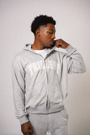 Trillest Worldwide Zip Up Jacket - Gray\White