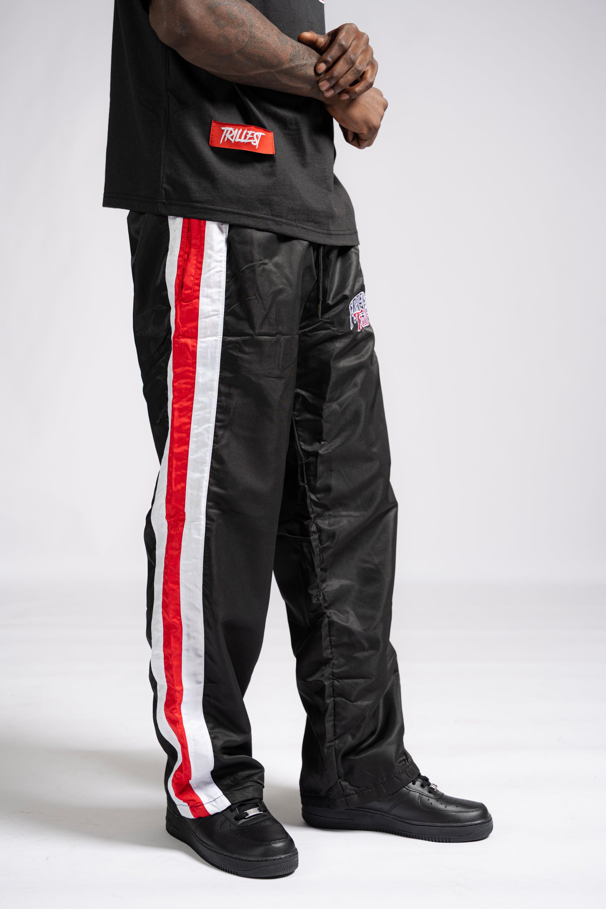 Forever Trill 3 Stripe Pants - Black/Red/White