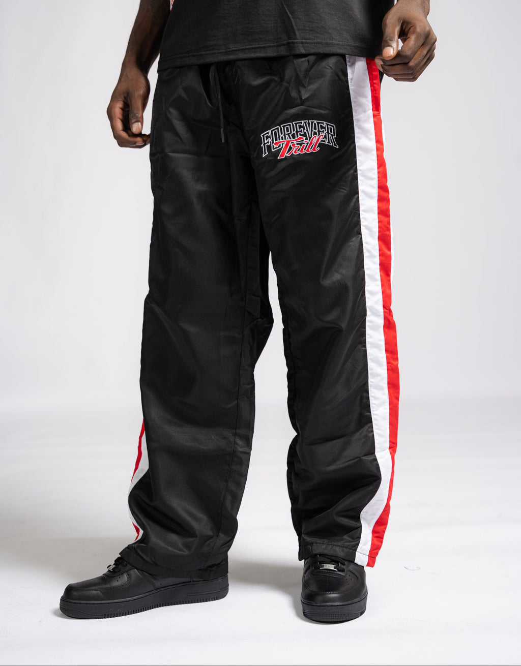 Forever Trill 3 Stripe Pants - Black/Red/White