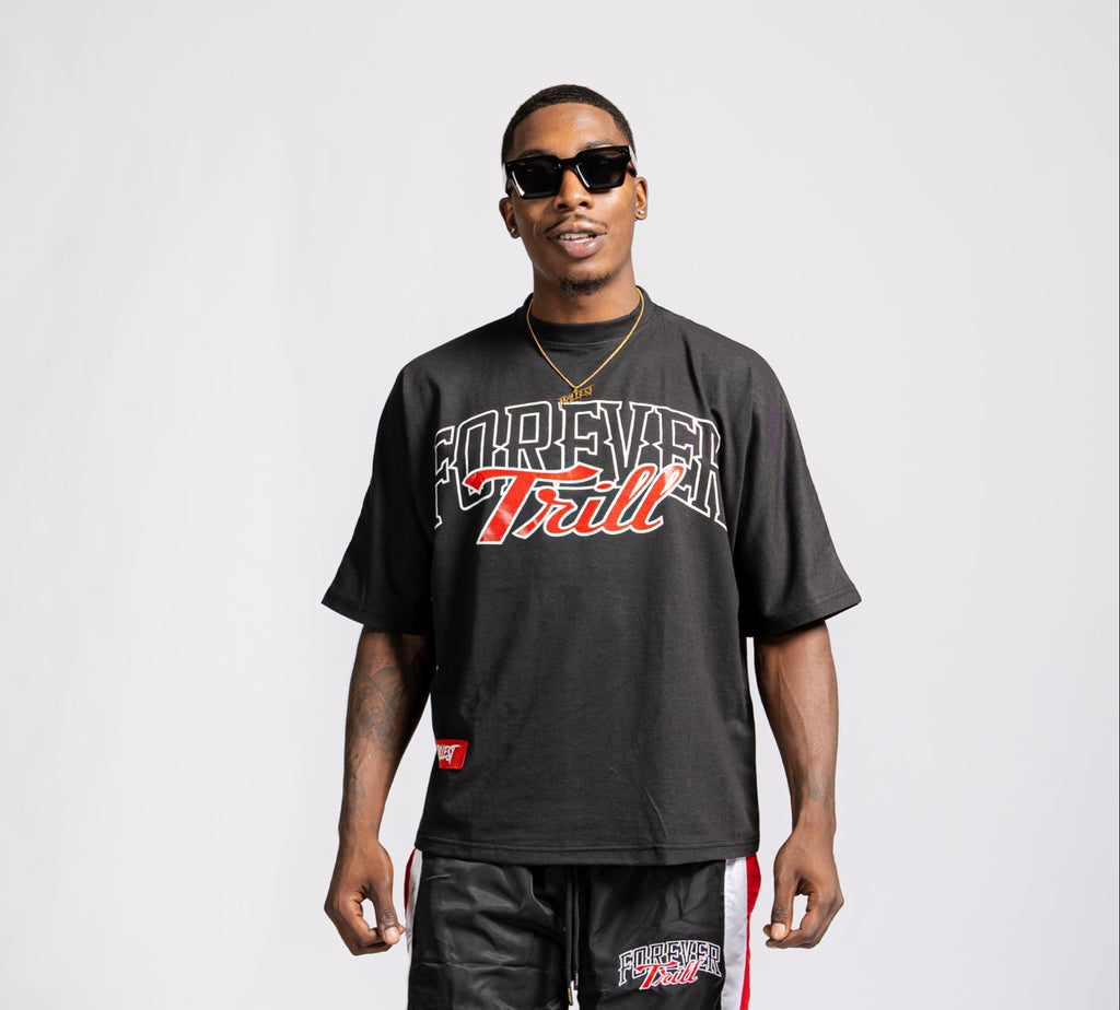 Forever Trill T-Shirt - Black/White/Red (Oversized)