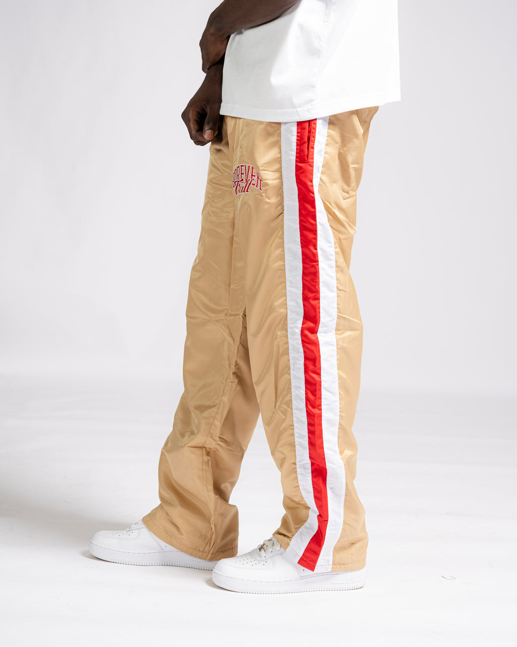 Forever Trill 3 Stripe Pants - Cream/Red/White