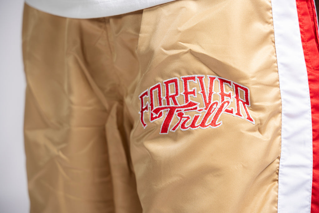 Forever Trill 3 Stripe Pants - Cream/Red/White