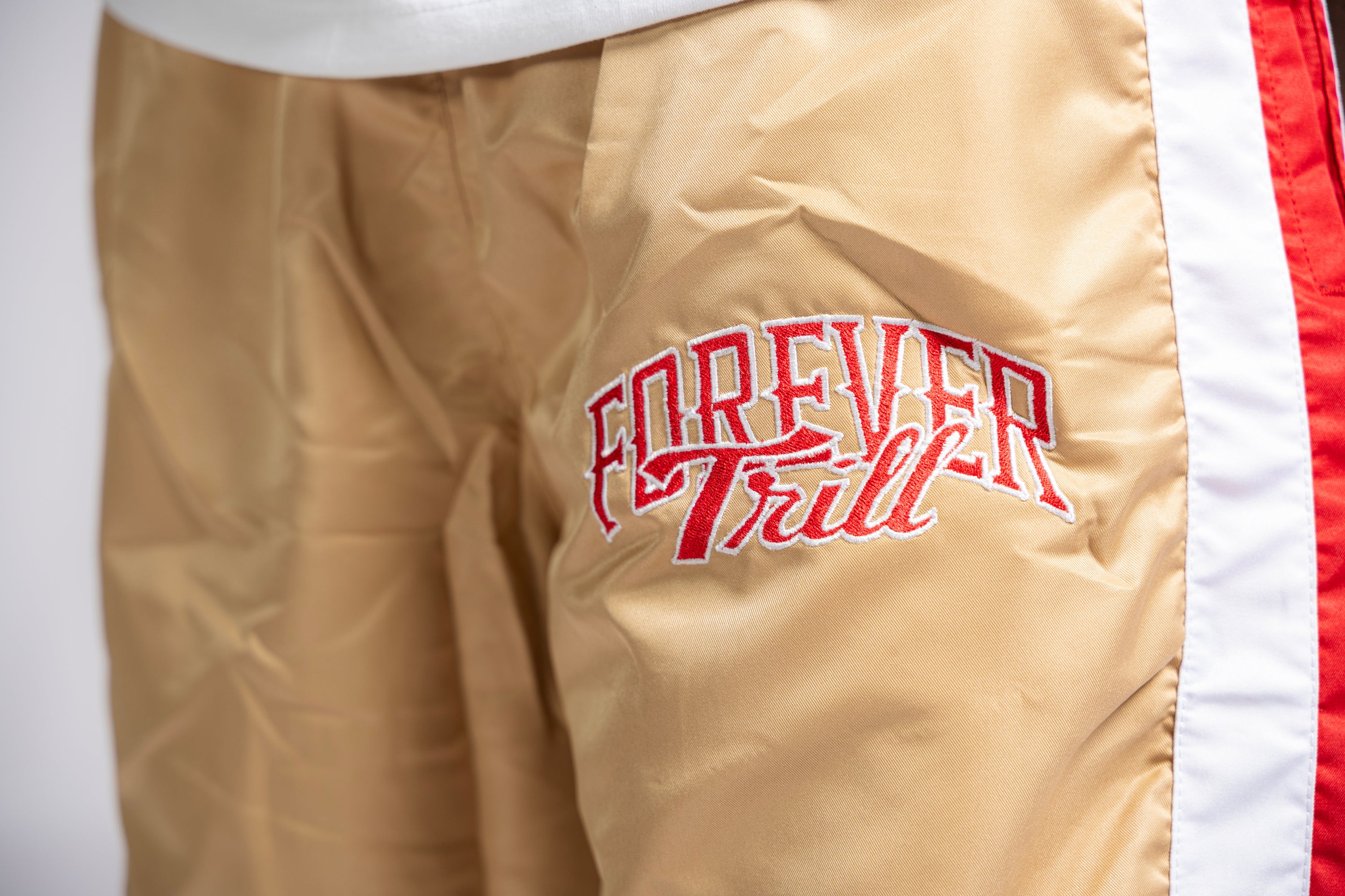 Forever Trill 3 Stripe Pants - Cream/Red/White