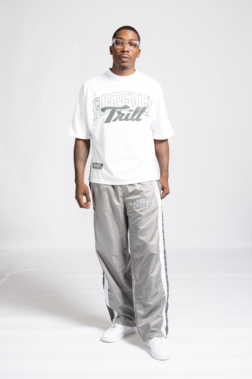 Forever Trill 3 Stripe Pants - Gray