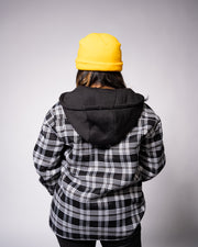 Hooded Flannel Jacket - Black\White