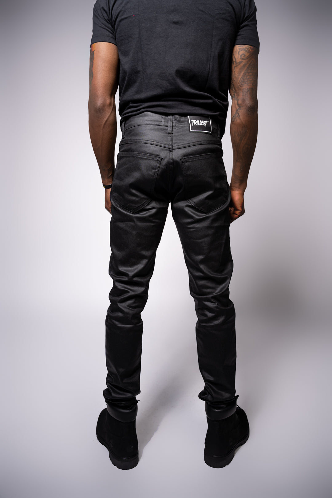 パンツ Black wax boots cut denim Rick Owens Bolan Bootcut Denim Pants, Wax, 100% Cotton in