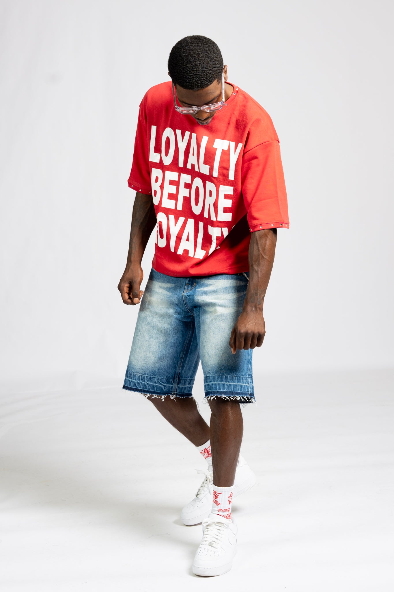 Loyalty Royalty Shirt - Red/White (Drop Shoulder Boxy)