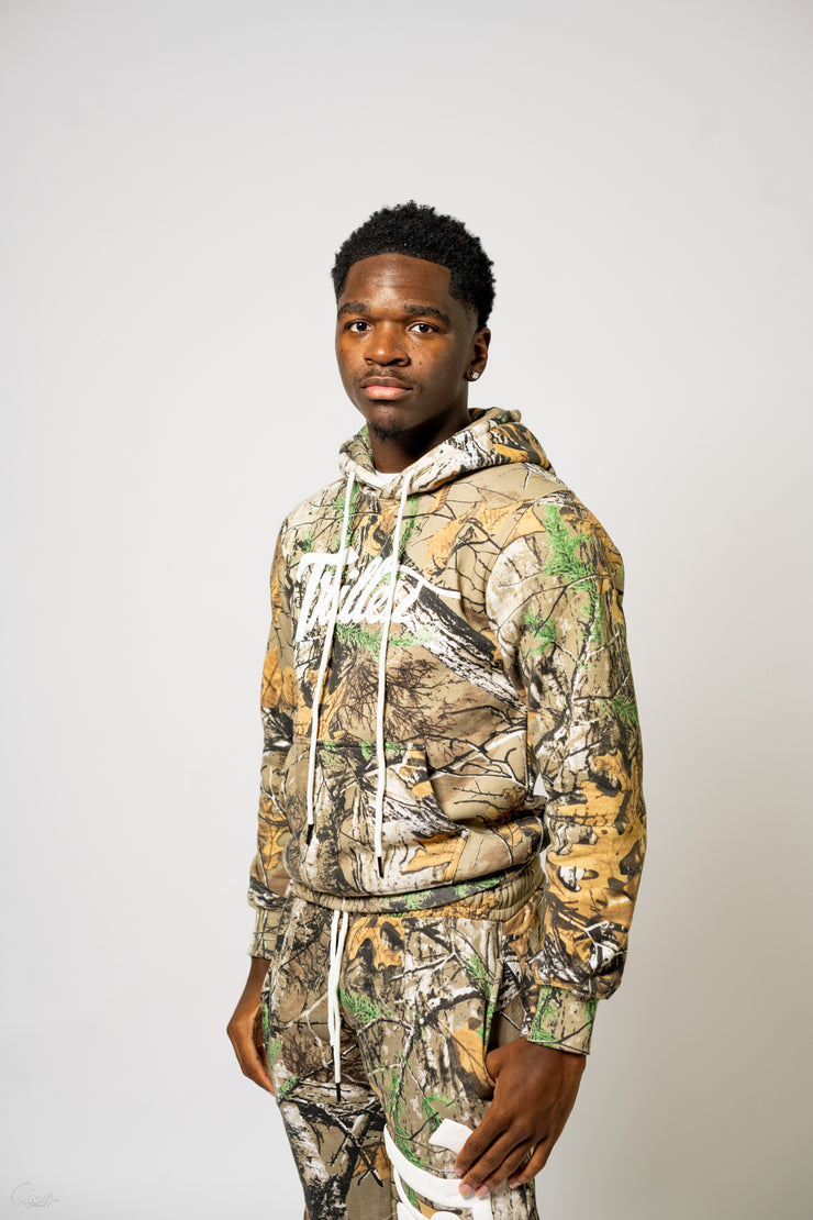 Trillest Puff Print Hoodie - Camo/White