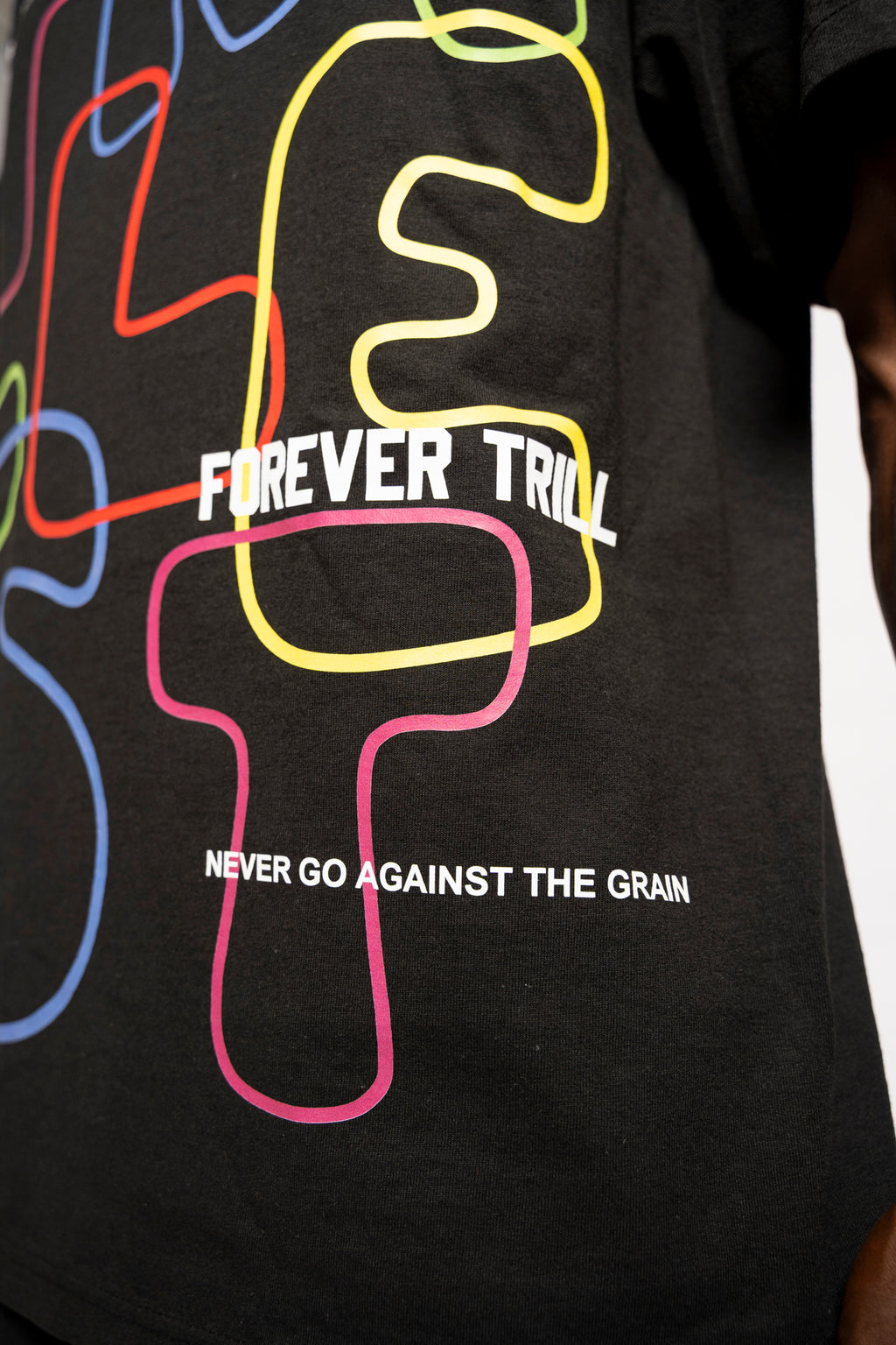 Multi Color T-Shirt (Boxy Fit)- Black