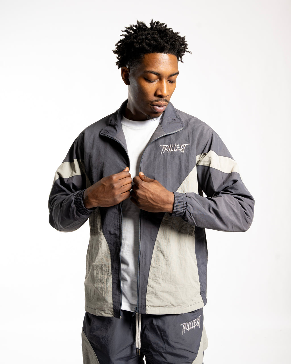 Panelwork Nylon Jacket - Gray