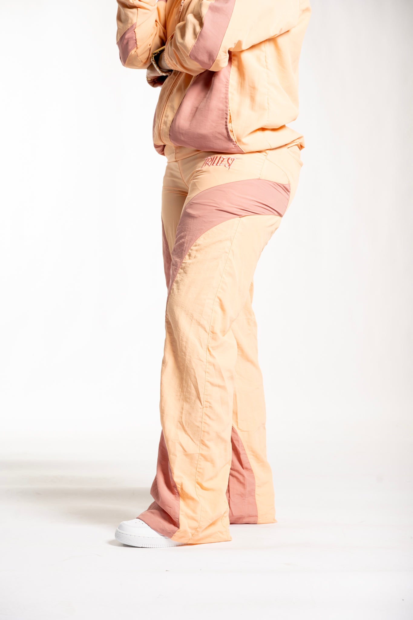 Panelwork Nylon Pants - Peach