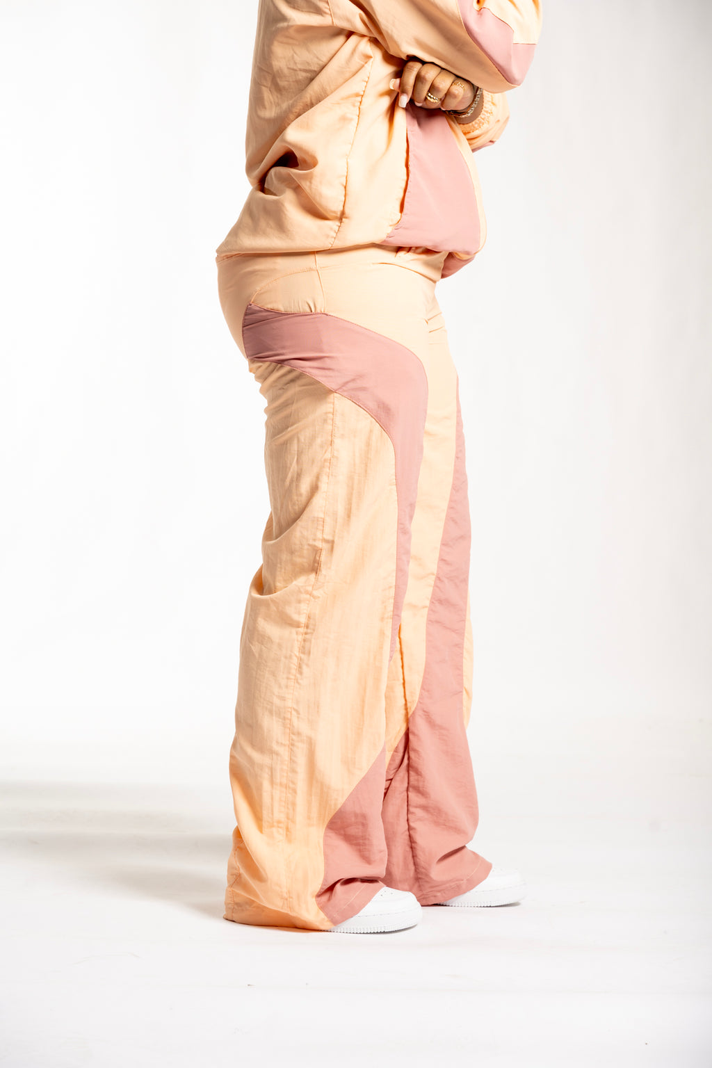 Panelwork Nylon Pants - Peach