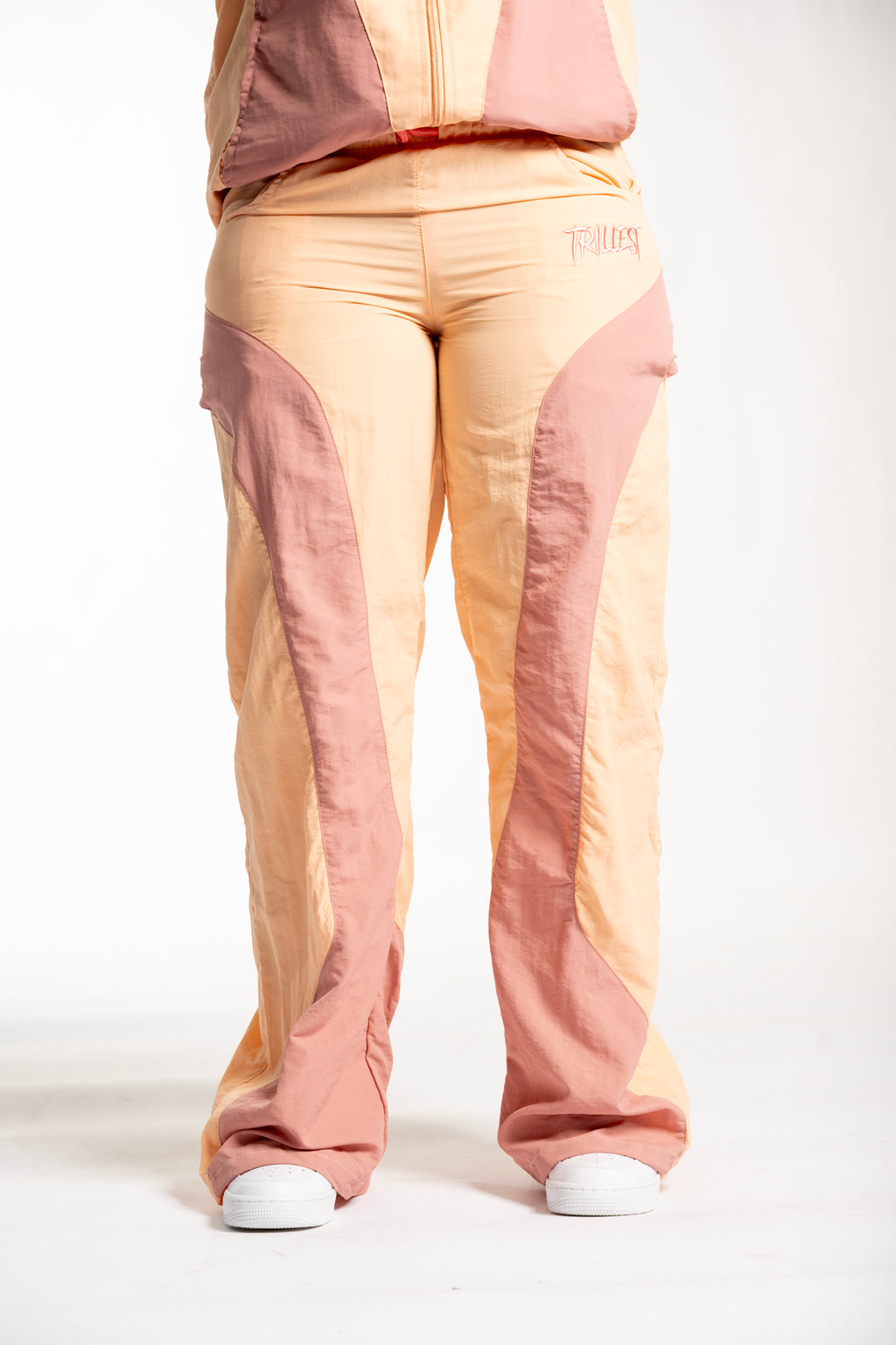 Panelwork Nylon Pants - Peach