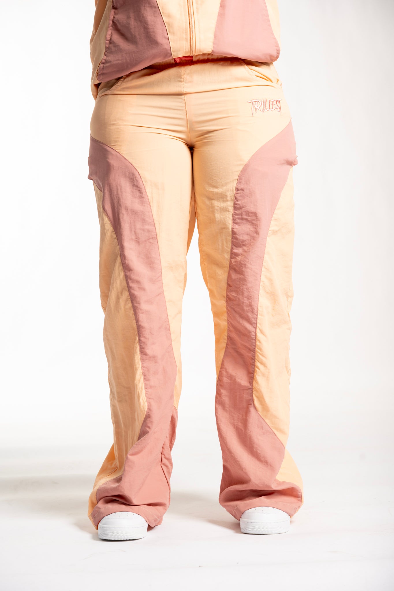 Panelwork Nylon Pants - Peach