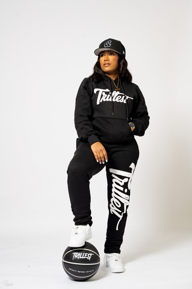 Trillest Puff Print Hoodie - Black/White