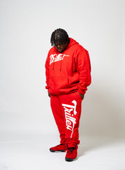 Trillest Puff Print Hoodie - Red/White