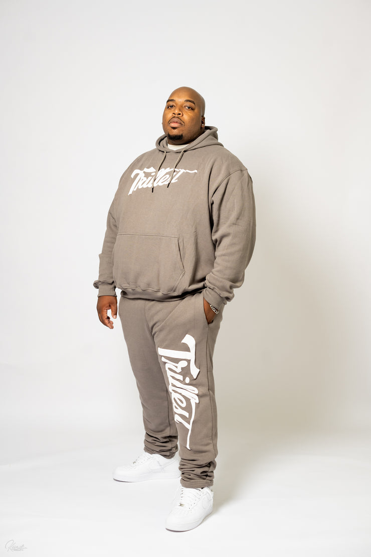 Trillest Puff Print Hoodie - Gray/White