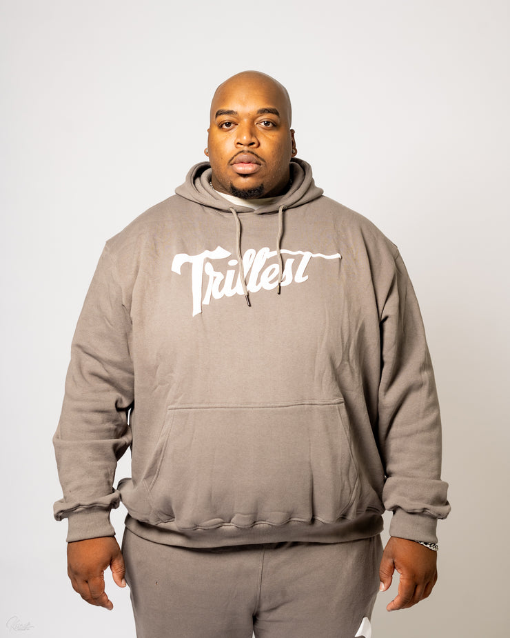 Trillest Puff Print Hoodie - Gray/White