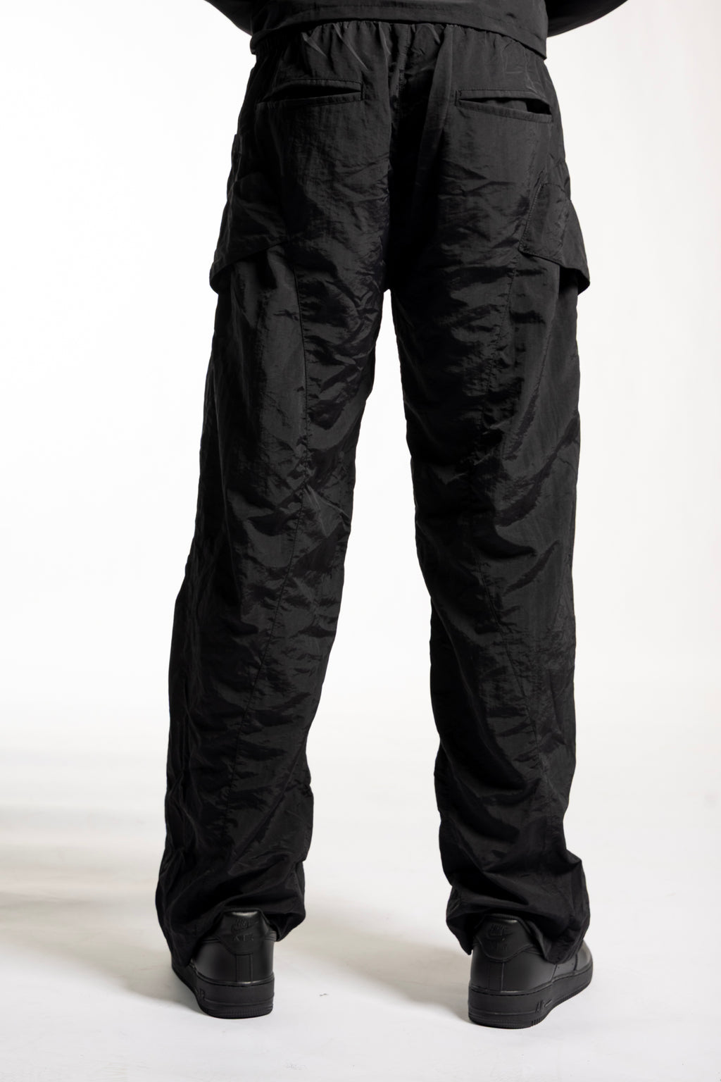 Panelwork Nylon Pants - Black