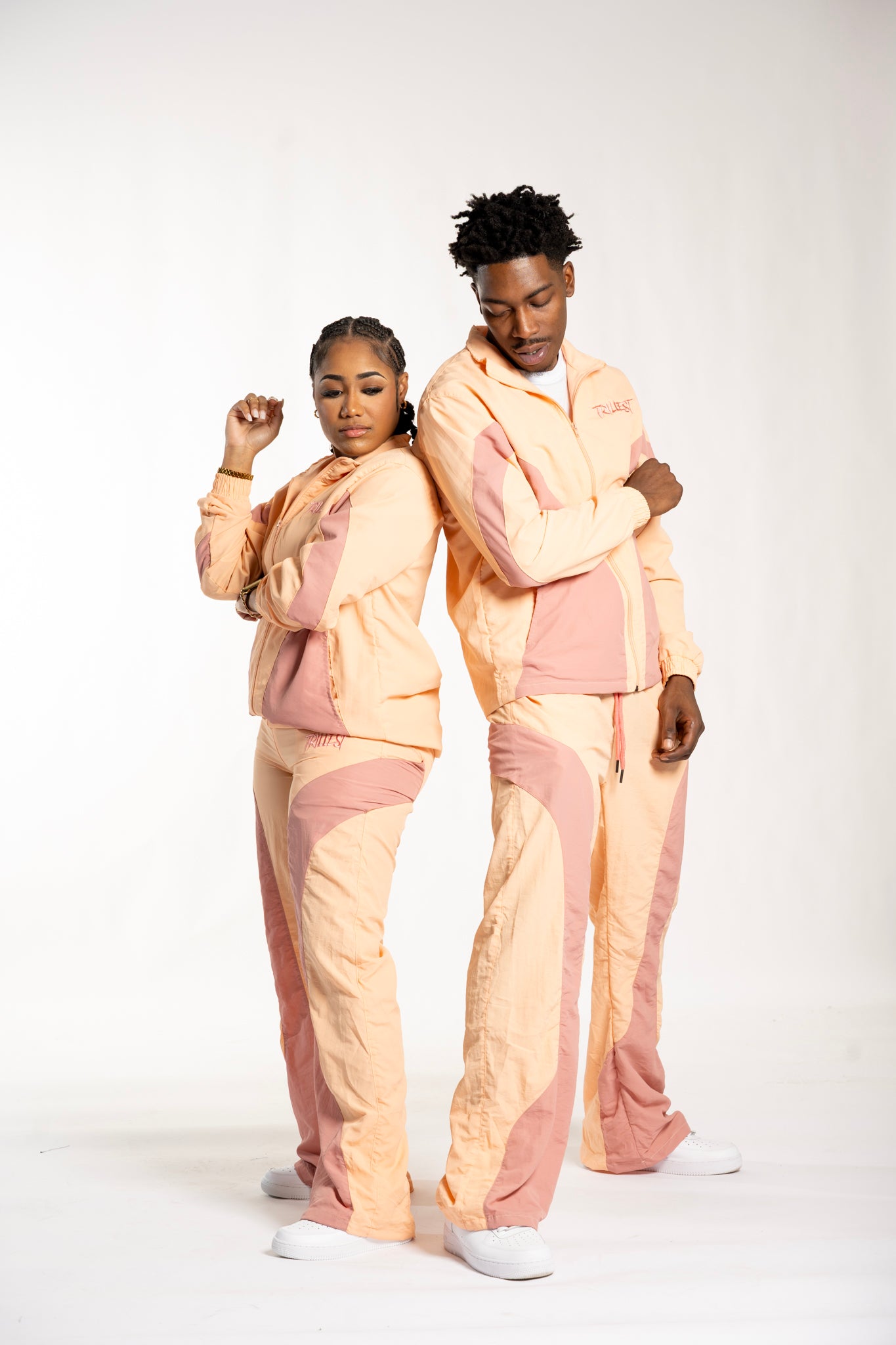 Panelwork Nylon Pants - Peach