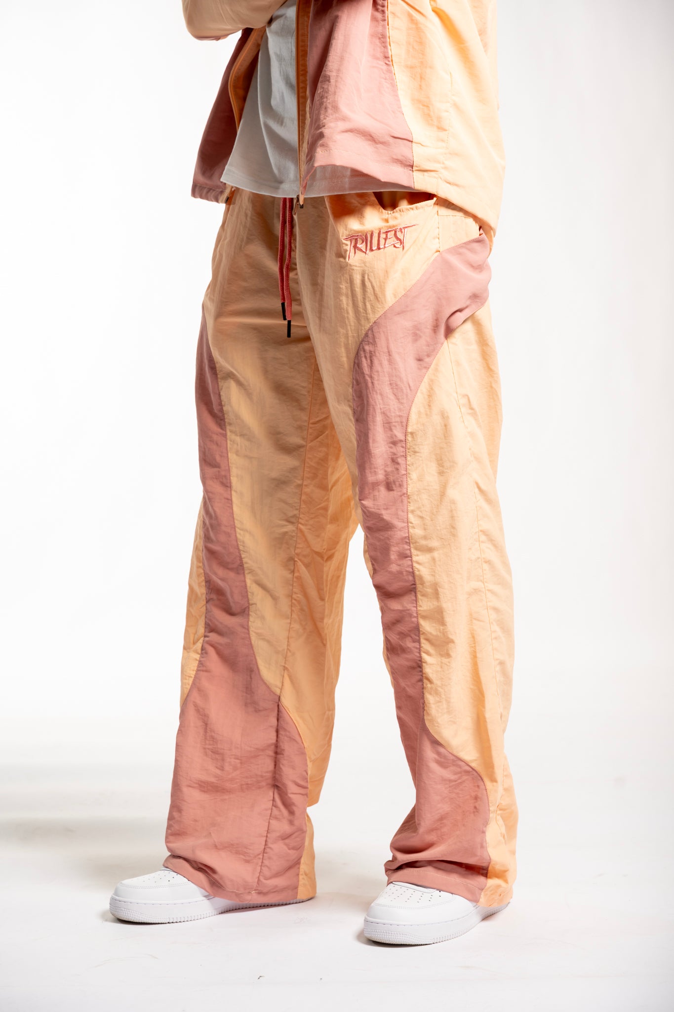 Panelwork Nylon Pants - Peach