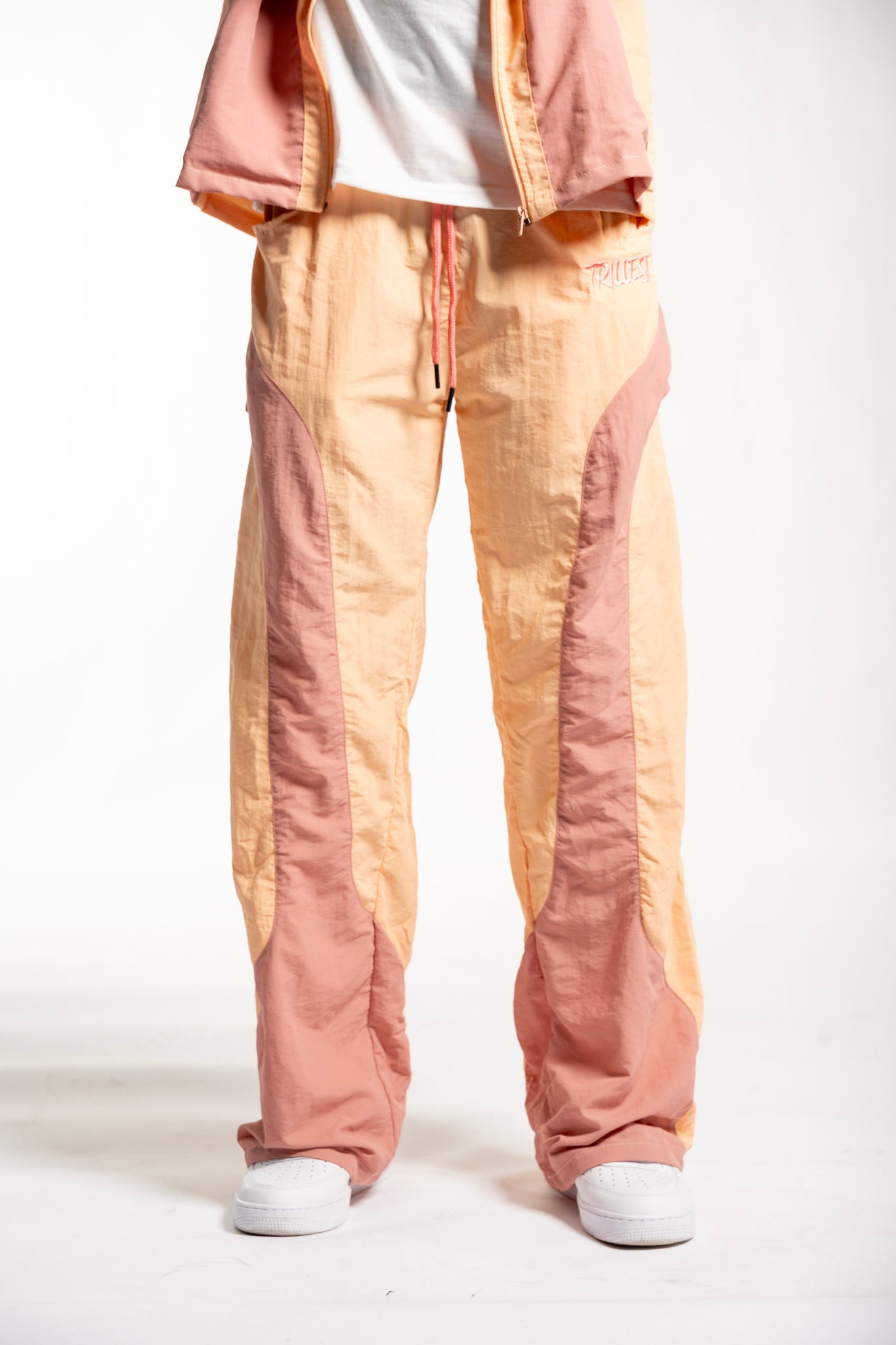 Panelwork Nylon Pants - Peach