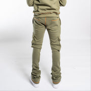 Forever Trill Chenille Cargo Joggers - Olive\Orange