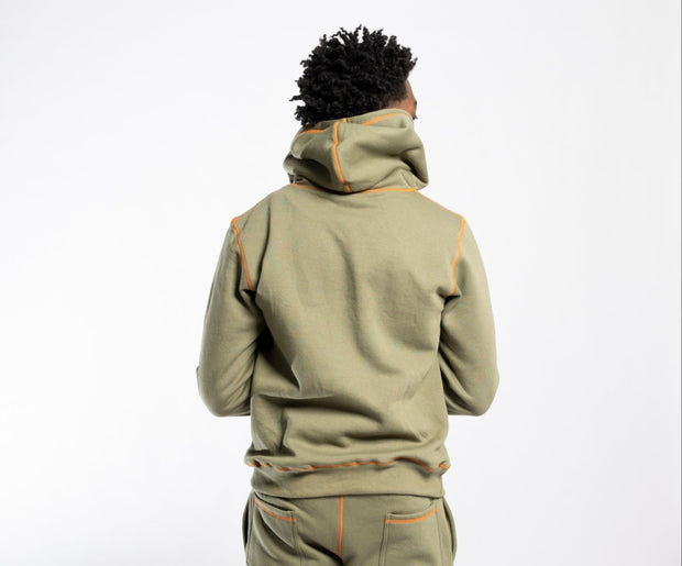 Forever Trill Chenille Patch Hoodie - Olive\Orange