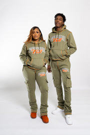 Forever Trill Chenille Patch Hoodie - Olive\Orange