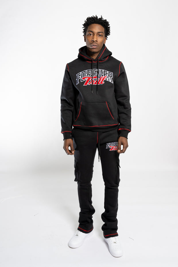 Forever Trill Chenille Patch Hoodie - Black\Red