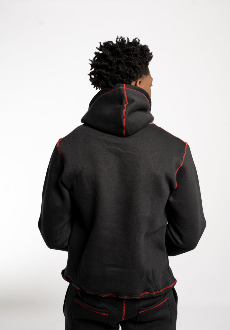 Forever Trill Chenille Patch Hoodie - Black\Red