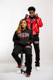 Forever Trill Chenille Patch Hoodie - Black\Red