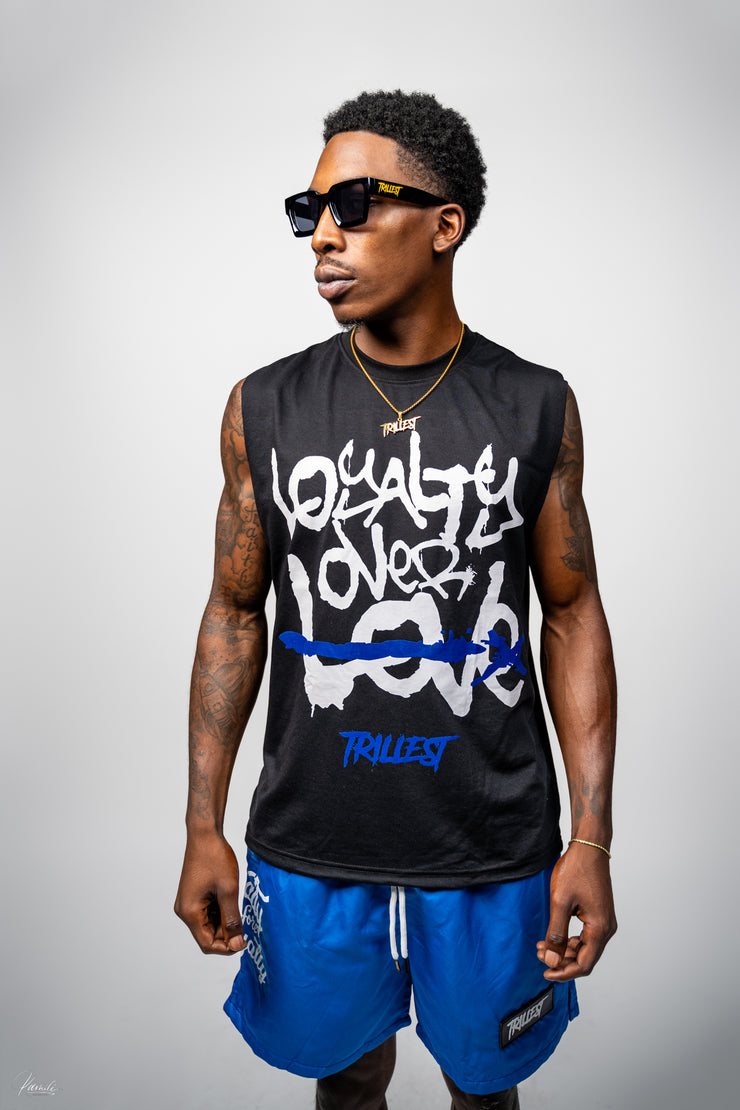 Loyalty Over Love Tee - Black/Royal/White