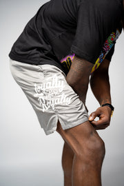 Trillest Nylon Rubber Patch Shorts - Gray