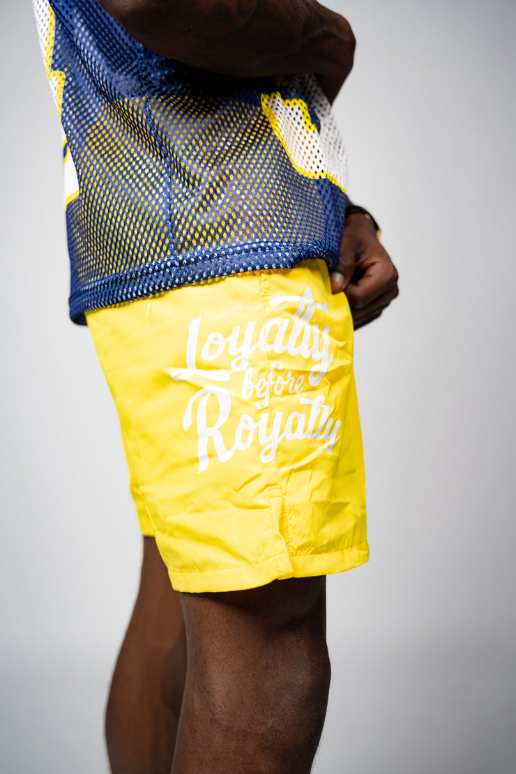 Trillest Nylon Rubber Patch Shorts - Yellow
