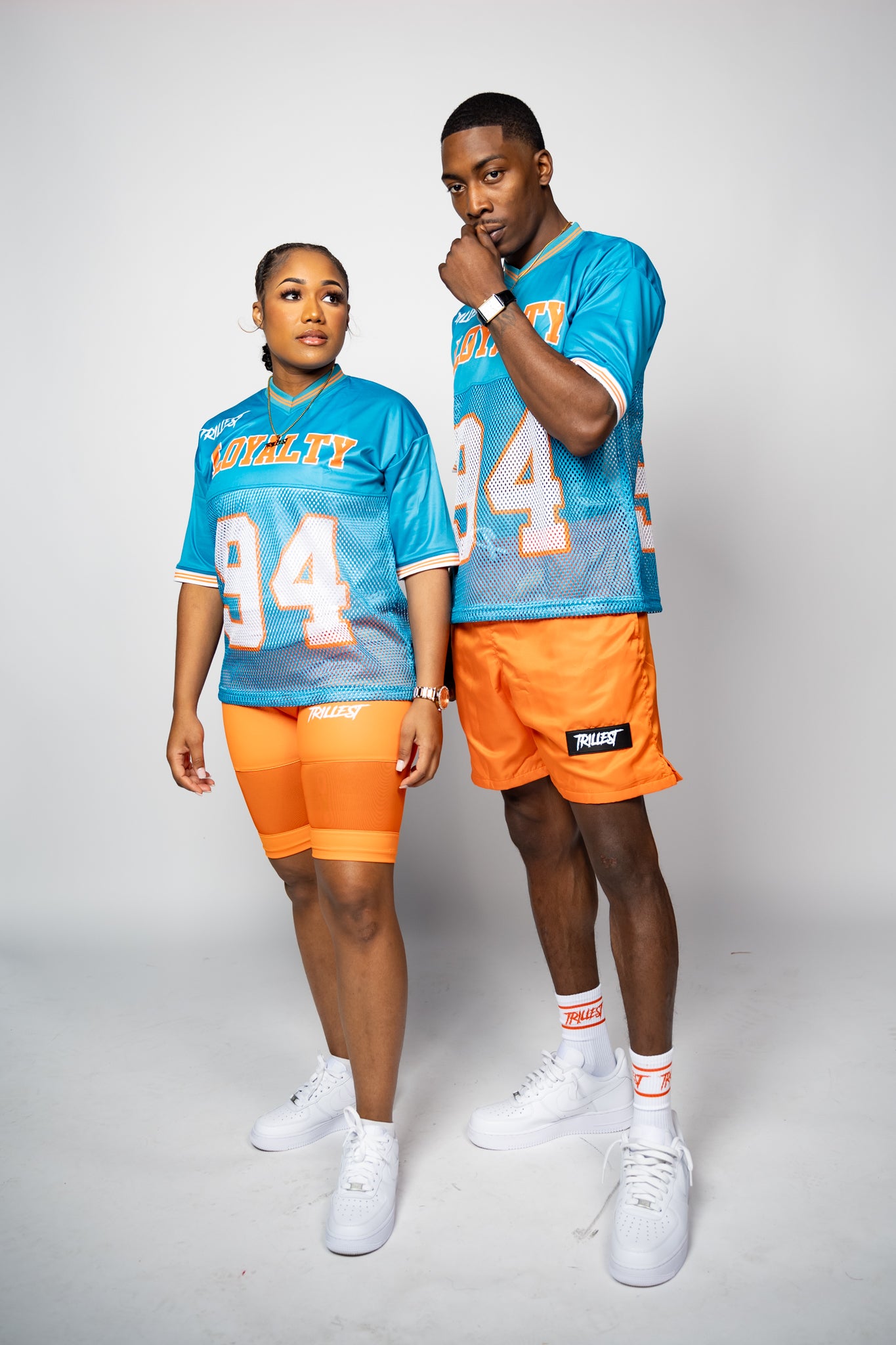 Trillest Nylon Rubber Patch Shorts - Orange