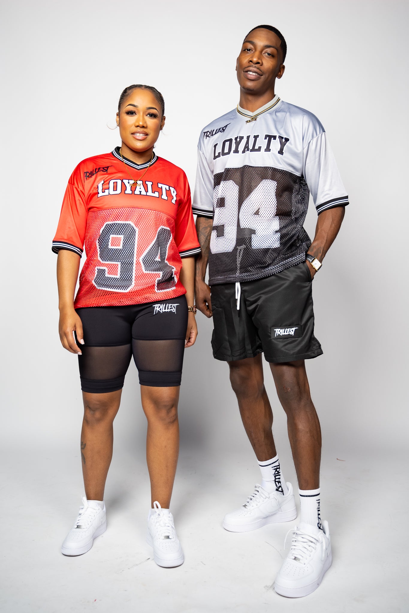 Trillest Drop Shoulder Football Jersey - Gray/Black