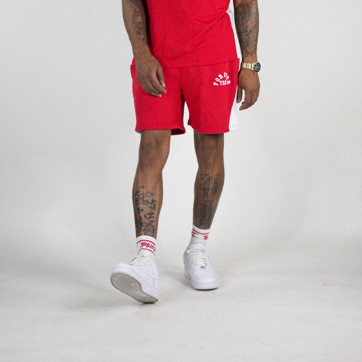 Forever Trill Cotton Shorts - Red/White