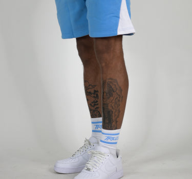 Forever Trill Cotton Shorts - Sky/White