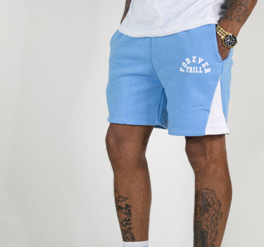 Forever Trill Cotton Shorts - Sky/White
