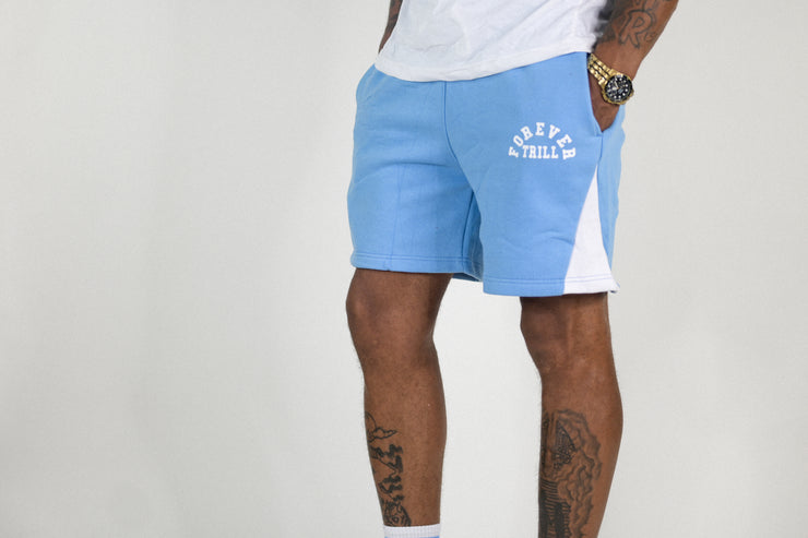 Forever Trill Cotton Shorts - Sky/White