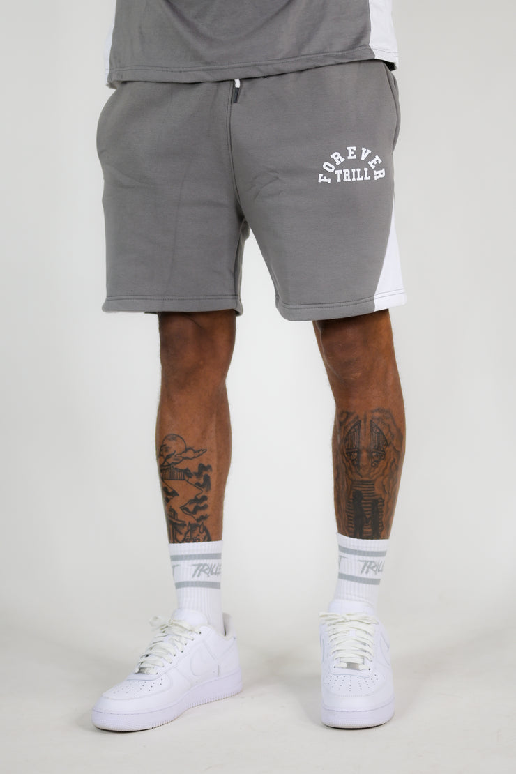 Forever Trill Cotton Shorts - Gray/White